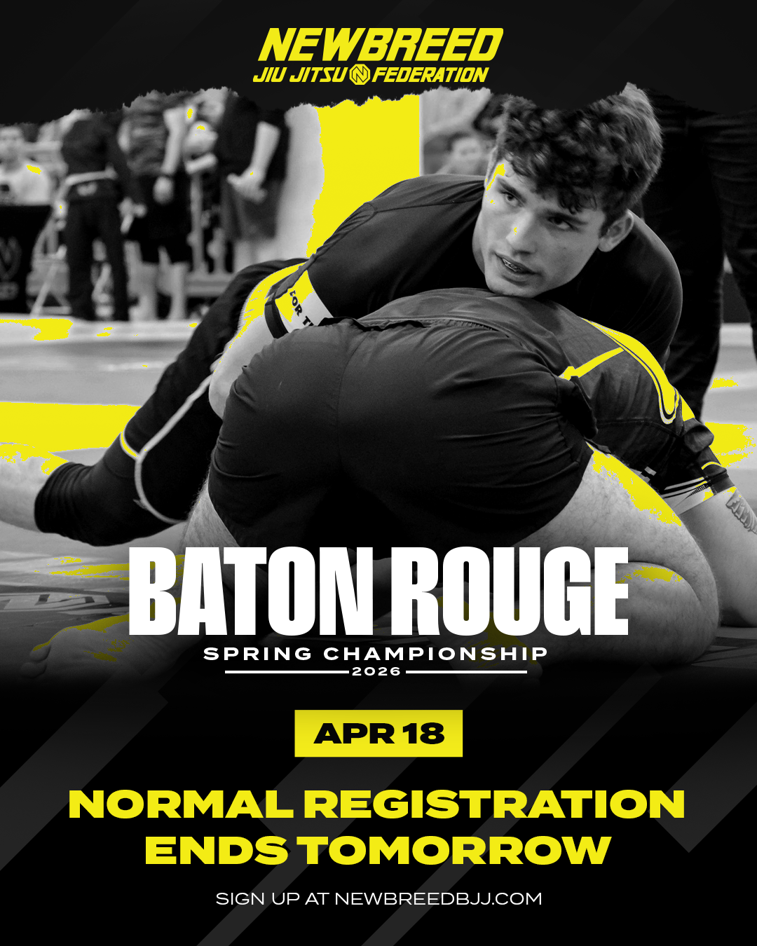 Newbreed tournament ad — week 10 normal registration deadline